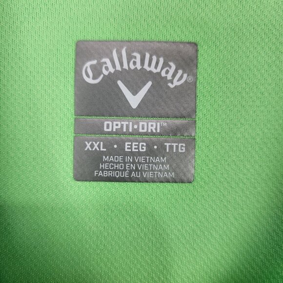 Callaway Swing Tech Golf Polo Men's XXL Opti Dri Neon Green Athleisure Shirt - Picture 7 of 7